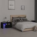 Miniatyrbild 2 av 11: The Living Store Sängbord med LED 2 st svart 70x36,5x40 cm -  Nattduksbord