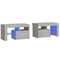 Pikkukuva 3 / 11: The Living Store Yöpöydät 2 kpl LED-valoilla betoninharmaa 70x36,5x40 cm -  Yöpöydät