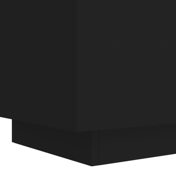 The Living Store sengebord med LED-lys konstrueret træ sort - Natborde