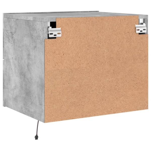 The Living Store Väggmonterade sängbord med LED-lampor 2 st betonggrå -  Nattduksbord