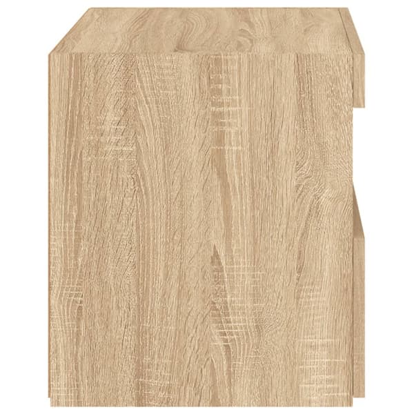 The Living Store sengeborde 2 stk. med LED-lys 50x40x45 cm sonoma-eg - Natborde