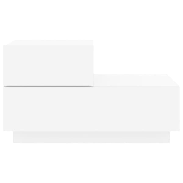 The Living Store sengebord med LED-lys 70x36x40,5 cm hvid - Natborde