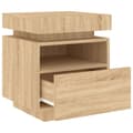 Miniatyrbild 8 av 11: The Living Store Sängbord med LED-belysning 2 st sonoma-ek 40x39x48,5 cm -  Nattduksbord