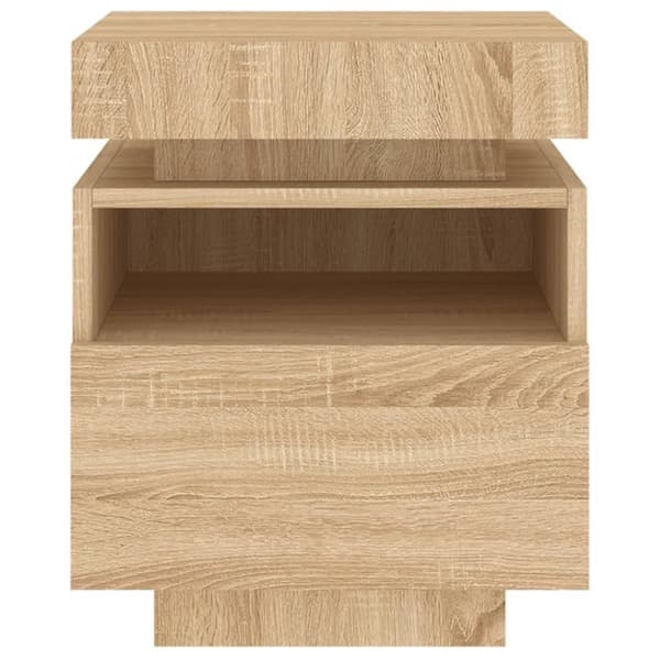 The Living Store Sängbord med LED-belysning 2 st sonoma-ek 40x39x48,5 cm -  Nattduksbord