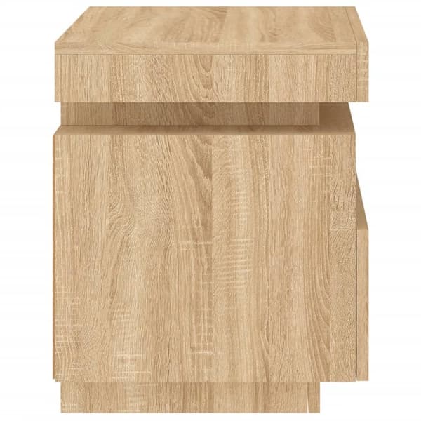 The Living Store Sängbord med LED-belysning 2 st sonoma-ek 40x39x48,5 cm -  Nattduksbord