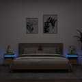Miniatyrbild 2 av 11: The Living Store Sängbord med LED-belysning 2 st sonoma-ek 40x39x48,5 cm -  Nattduksbord