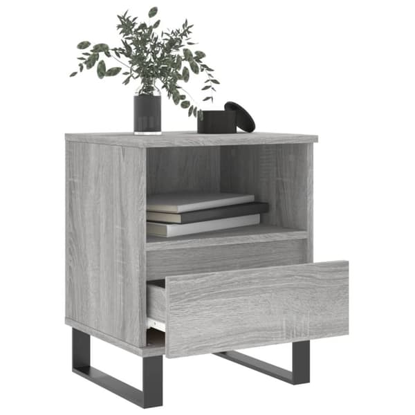 The Living Store sengebord 40x35x50 cm konstrueret træ grå sonoma-eg - Natborde