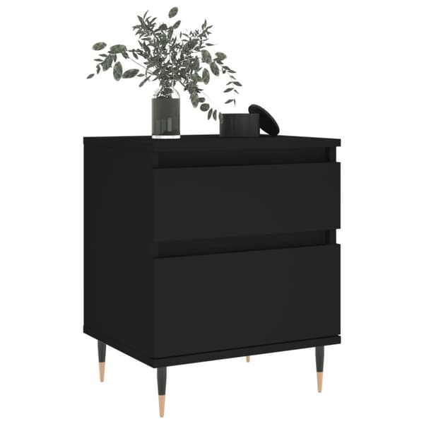 The Living Store sengeborde 2 stk. 40x35x50 cm konstrueret træ sort - Natborde