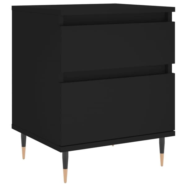 The Living Store sengeborde 2 stk. 40x35x50 cm konstrueret træ sort - Natborde