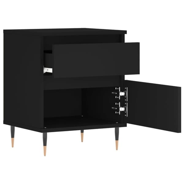 The Living Store sengeborde 2 stk. 40x35x50 cm konstrueret træ sort - Natborde