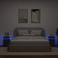Miniatyrbild 5 av 11: The Living Store Sängbord med LED-lampor 2 st svart 35x39x55 cm -  Nattduksbord