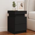 Miniatyrbild 2 av 11: The Living Store Sängbord med LED-lampor 2 st svart 35x39x55 cm -  Nattduksbord