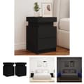 Miniatyrbild 1 av 11: The Living Store Sängbord med LED-lampor 2 st svart 35x39x55 cm -  Nattduksbord