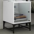 Miniatyrbillede 2 af 11: The Living Store sengebord med glaslåger 35x37x50 cm hvid -  Natborde