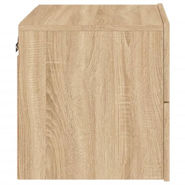 The Living Store væghængt sengebord med LED-lys sonoma-eg - Natborde