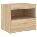 Pikkukuva 7 / 11: The Living Store Yöpöytä LED-valoilla Sonoma-tammi 50x40x45 cm -  Yöpöydät
