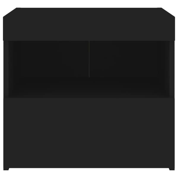 The Living Store sengebord med LED-lys 50x40x45 cm sort - Natborde