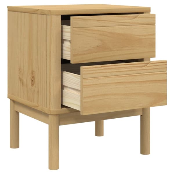 The Living Store sengebord 45x39x57 cm massivt fyrretræ gyldenbrun - Natborde