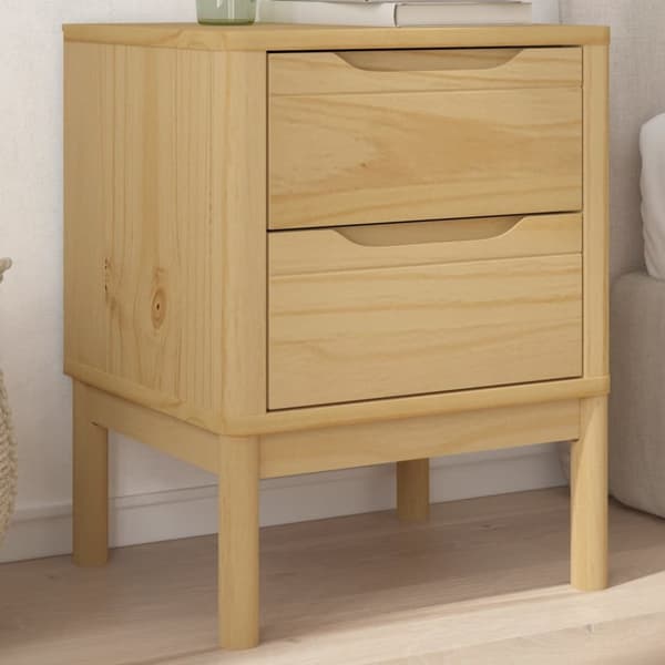 The Living Store sengebord 45x39x57 cm massivt fyrretræ gyldenbrun - Natborde