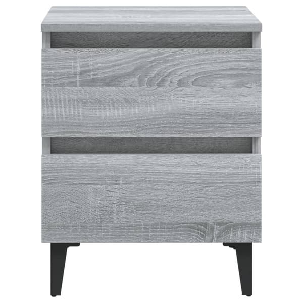 Natborde - Living sengebord med metalben 40x35x50 cm grå sonoma-eg