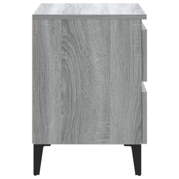 Natborde - Living sengebord med metalben 40x35x50 cm grå sonoma-eg