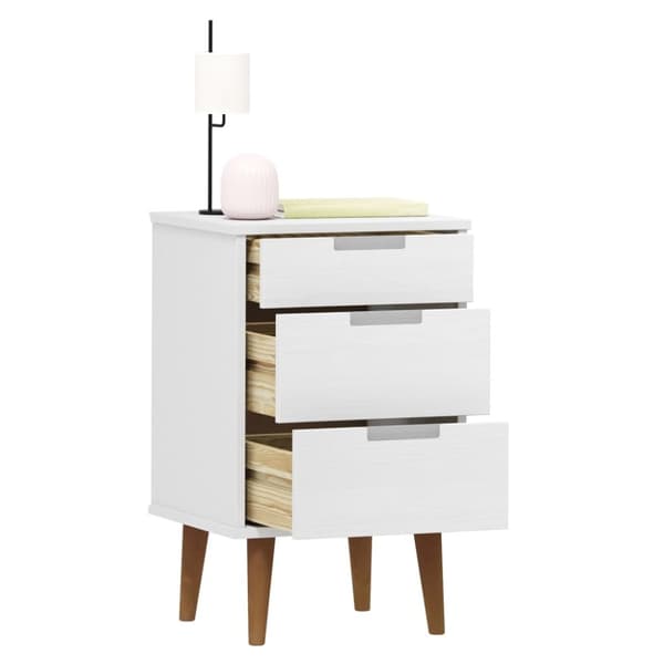 Natborde - Living sengebord MOLDE 40x35x65 cm massivt fyrretræ hvid