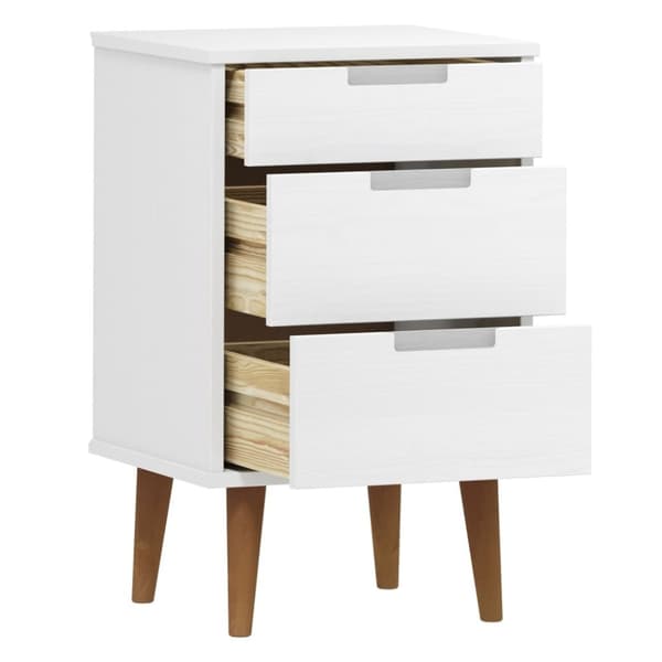 Natborde - Living sengebord MOLDE 40x35x65 cm massivt fyrretræ hvid