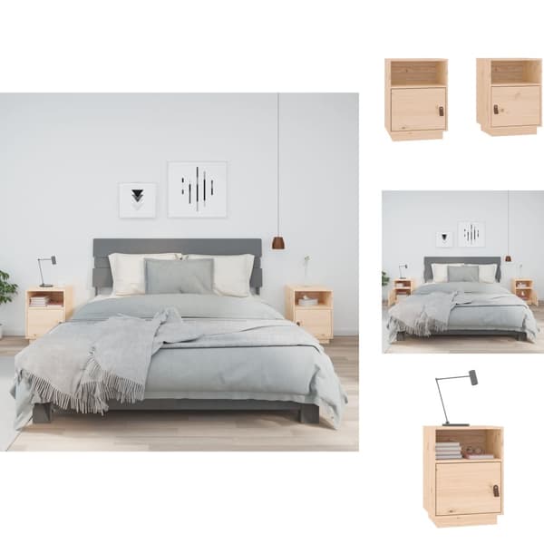 Nattduksbord - Living Sängbord 2 st 40x34x55 cm massiv furu
