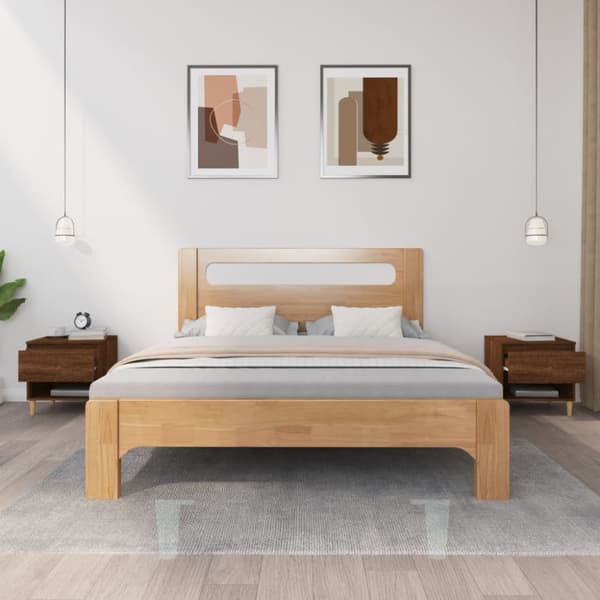 Natborde - Living sengeborde 2 stk. 50x46x50 cm konstrueret træ brunt egetræ