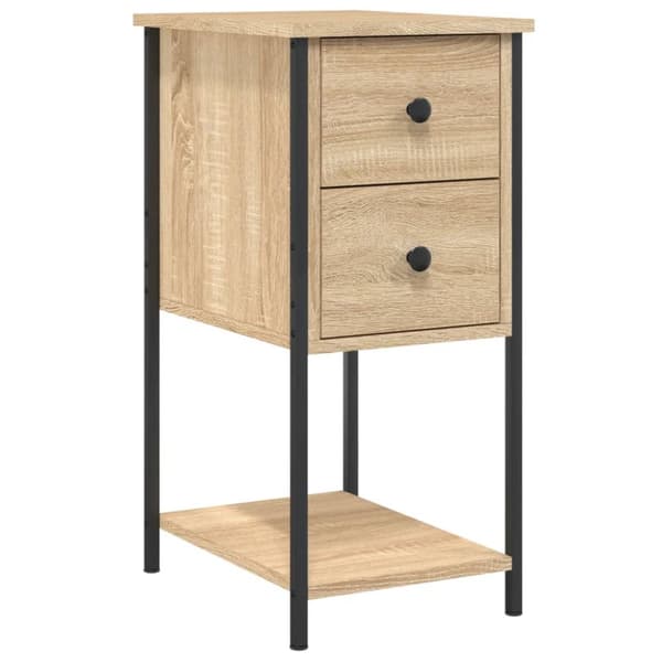 Natborde - Living sengebord 32x42x70 cm konstrueret træ sonoma-eg