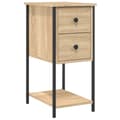 Miniatyrbillede 3 af 11: Natborde - Living sengebord 32x42x70 cm konstrueret træ sonoma-eg