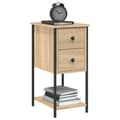 Miniatyrbillede 4 af 11: Natborde - Living sengebord 32x42x70 cm konstrueret træ sonoma-eg