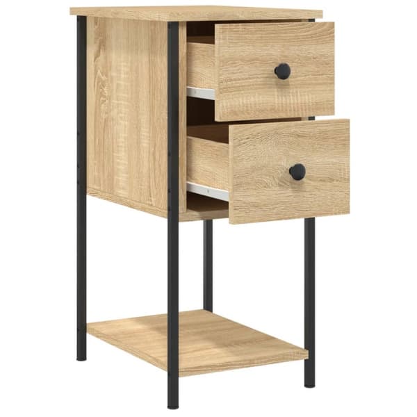 Natborde - Living sengebord 32x42x70 cm konstrueret træ sonoma-eg