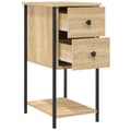 Miniatyrbillede 6 af 11: Natborde - Living sengebord 32x42x70 cm konstrueret træ sonoma-eg
