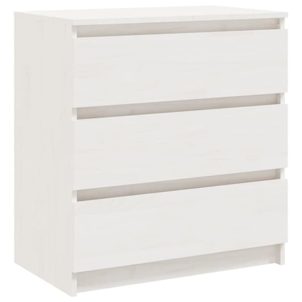 Natborde - Living sengeskab 60x36x64 cm massivt fyrretræ hvid