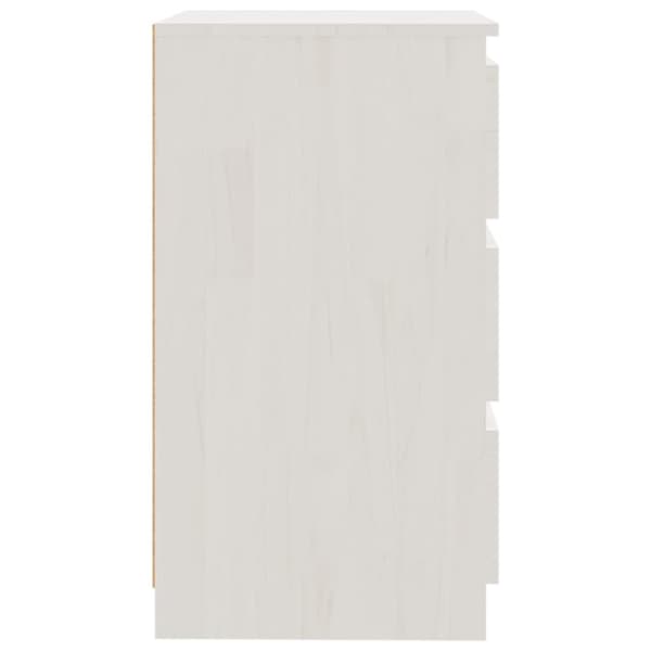 Natborde - Living sengeskab 60x36x64 cm massivt fyrretræ hvid