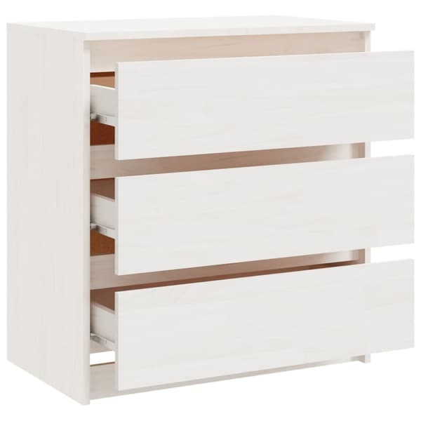 Natborde - Living sengeskab 60x36x64 cm massivt fyrretræ hvid