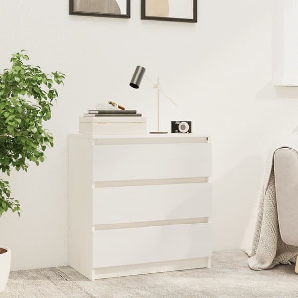 Natborde - Living sengeskab 60x36x64 cm massivt fyrretræ hvid