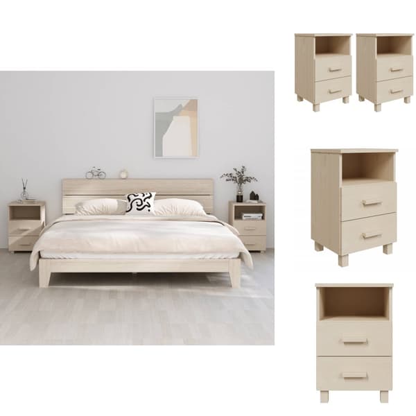 Natborde - Living sengeskab HAMAR 2 stk. 40x35x62 cm fyrretræ honningfarvet