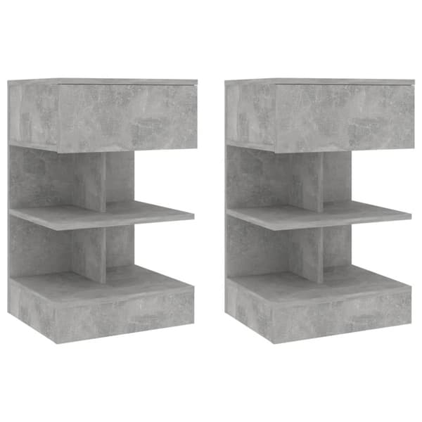 Natborde - Living sengeskabe 2 stk. 40x35x65 cm betongrå