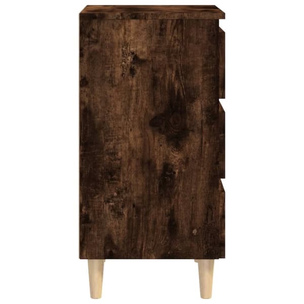Natborde - Living sengebord med massive træben 40x35x69 cm røget egetræsfarve