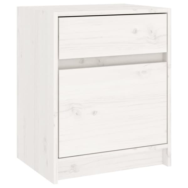 Natborde - Living sengeskabe 2 stk. 40x31x50 cm massivt fyrretræ hvid