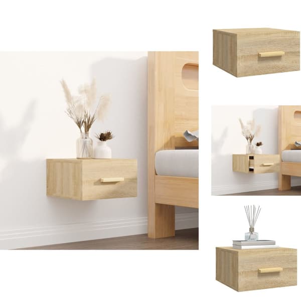 Nattduksbord - Living Väggmonterat sängbord sonoma-ek 35x35x20 cm