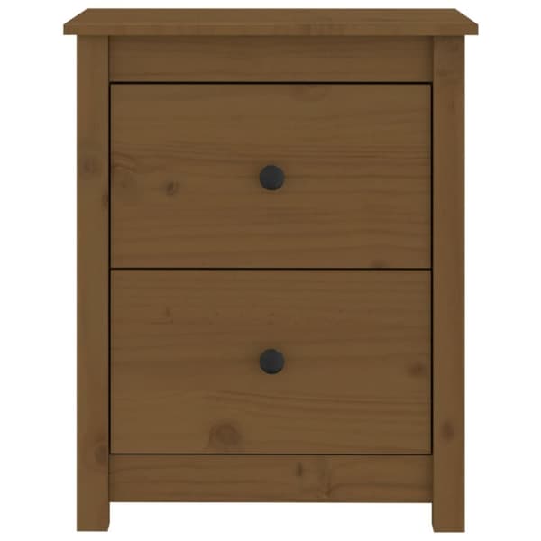 Natborde - Living sengeborde 2 stk. 50x35x61,5 cm massivt fyrretræ gyldenbrun