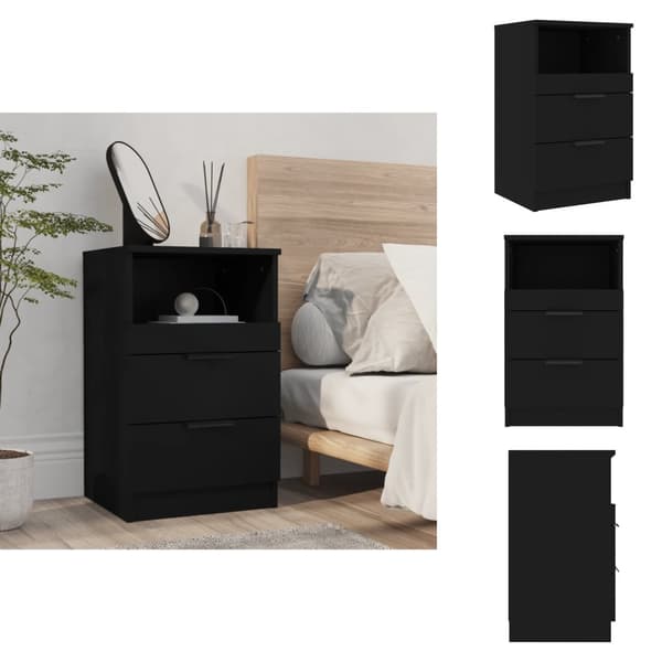 Natborde - Living sengebord konstrueret træ sort
