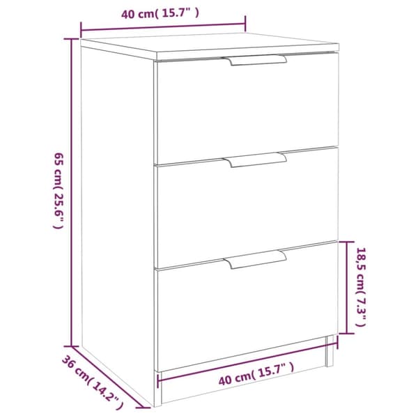 Natborde - Living sengeborde 2 stk. 40x36x65 cm hvid