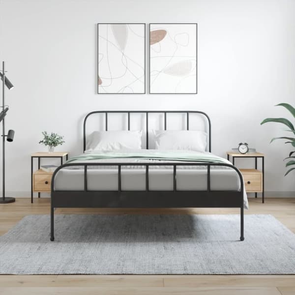 Natborde - Living sengeborde 2 stk. 34x36x50 cm konstrueret træ sonoma-eg