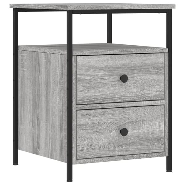 Natborde - Living sengeborde 2 stk. 44x45x60 cm konstrueret træ grå sonoma-eg