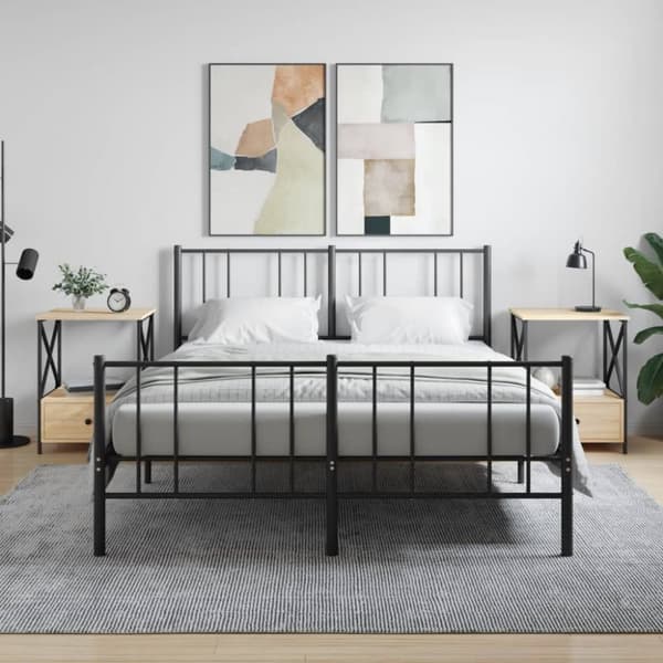 Yöpöydät - Living Yöpöydät 2 kpl Sonoma-tammi 50x41x65 cm tekninen puu