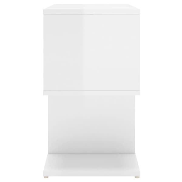 Natborde - Living sengeskabe 2 stk. 50x30x51,5 cm spånplade hvid højglans